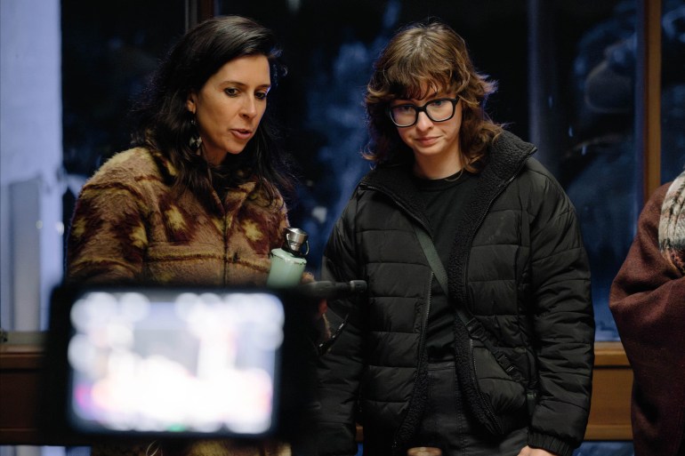 Tania Lambert and Kate Cornish on set. Photo: Kent Wang.